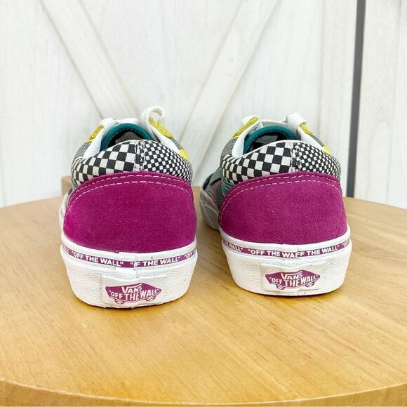 Vans Off The Wall Old Skool Juxtapoze Multicolor Lace Up Sneakers Youth Size 1 - Picture 8 of 11